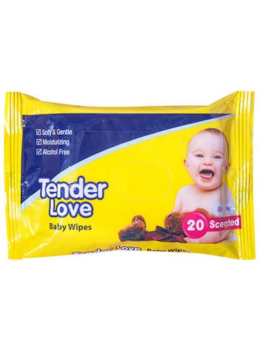 Tender Love Powder Scent Baby Wipes 20's edamama